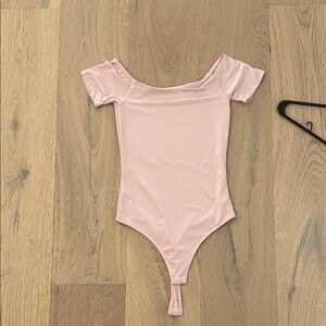 Elegant Pink Off-Shoulder Bodysuit